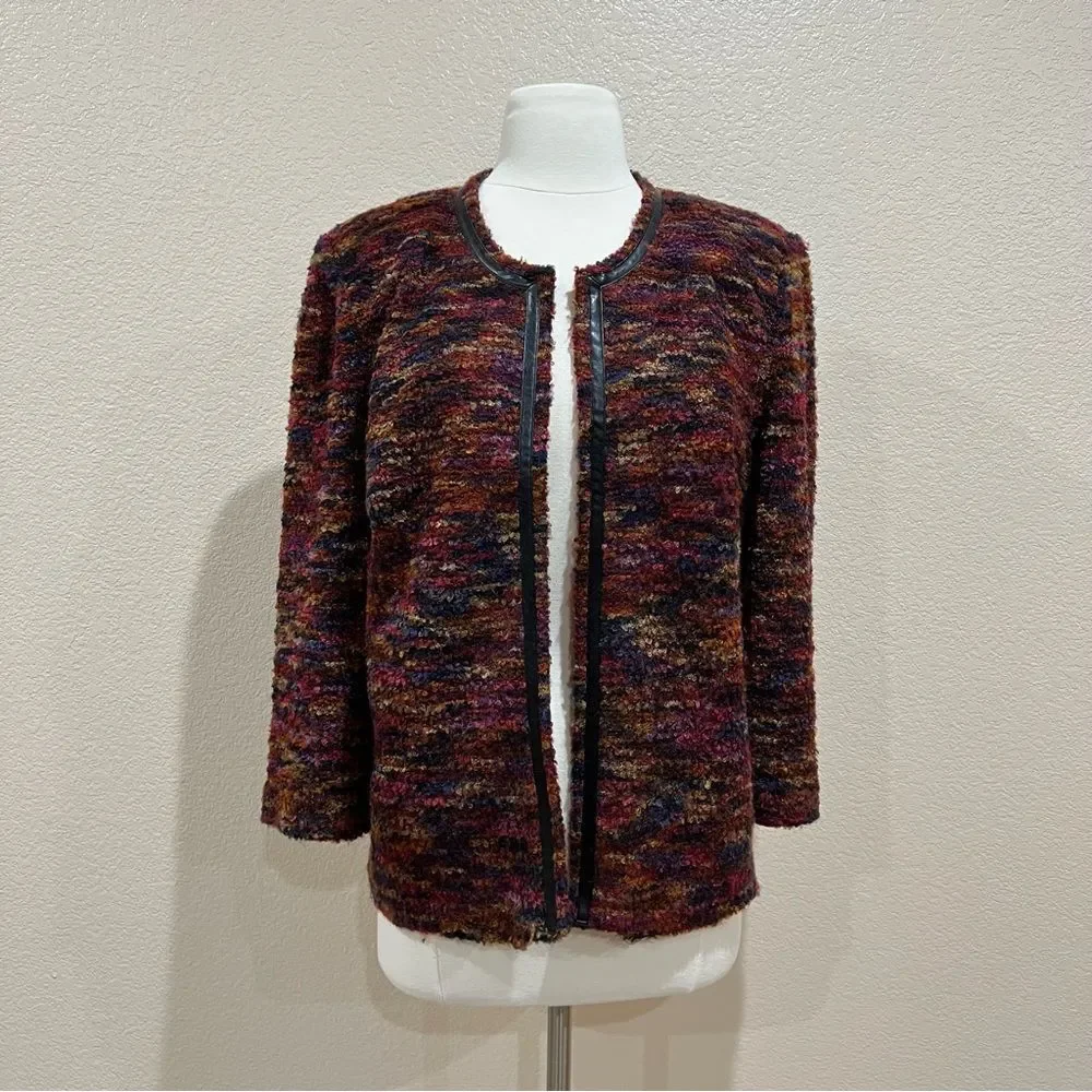 Notations Multicolor Boucle Tweed Blazer Jacket Size Large - Picture 3 of 11